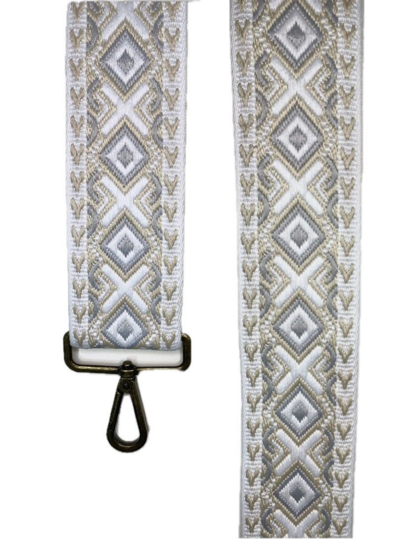 BANDOLERA ETNICA/ESTAMPADA GRIS CRUZ