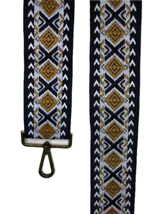 BANDOLERA ETNICA/ESTAMPADA NEGRO ORO