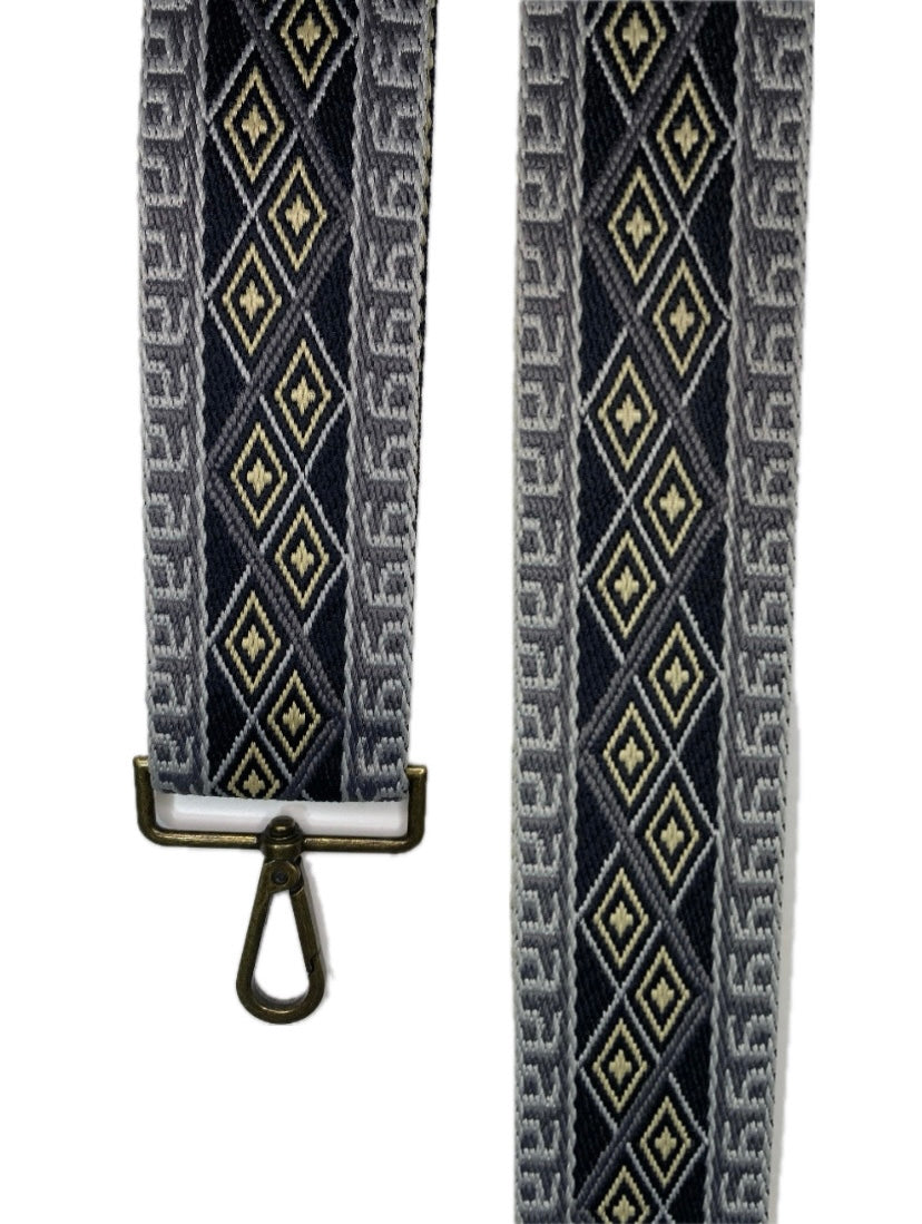 BANDOLERA ETNICA/ESTAMPADA NEGRO GRIS