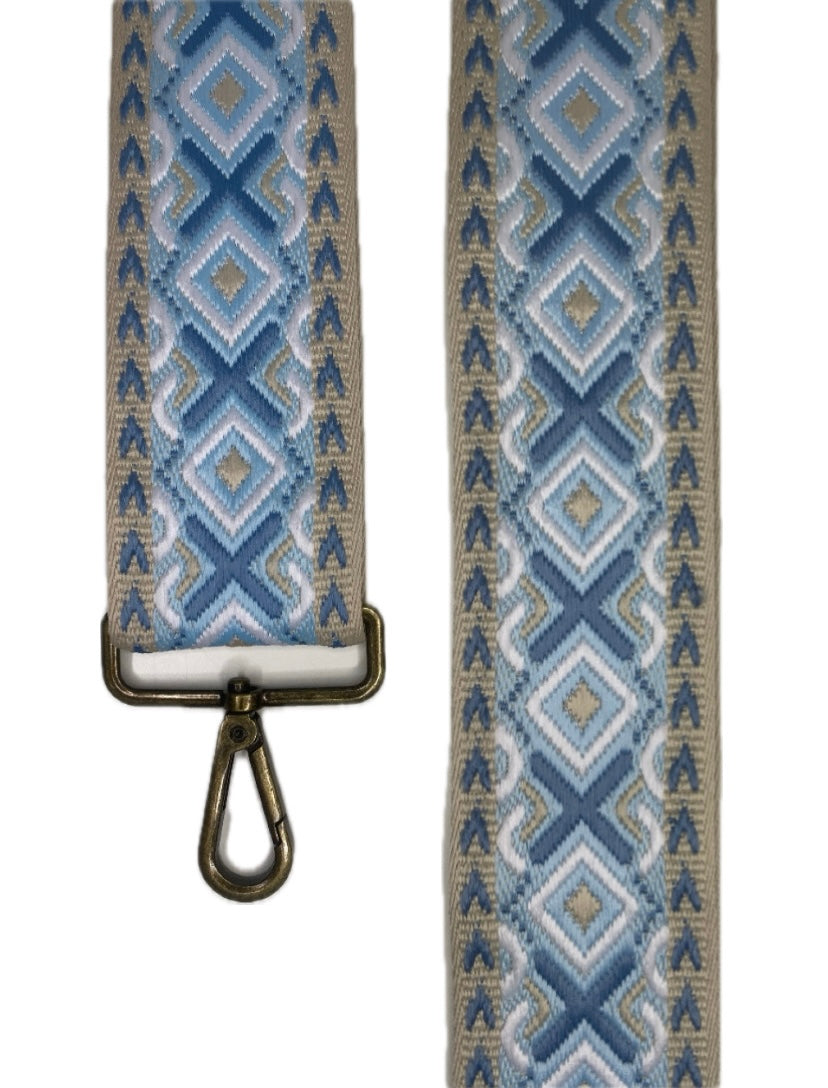 BANDOLERA ETNICA/ESTAMPADA AZUL CLARO CRUZ