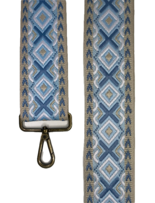 BANDOLERA ETNICA/ESTAMPADA AZUL CLARO CRUZ