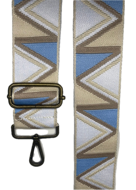 BANDOLERA ETNICA/ESTAMPADA AZUL CLARO ZIGZAG