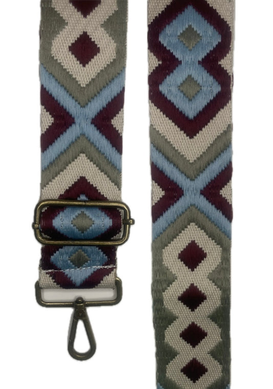 BANDOLERA ETNICA/ESTAMPADA ROMBO GRANATE