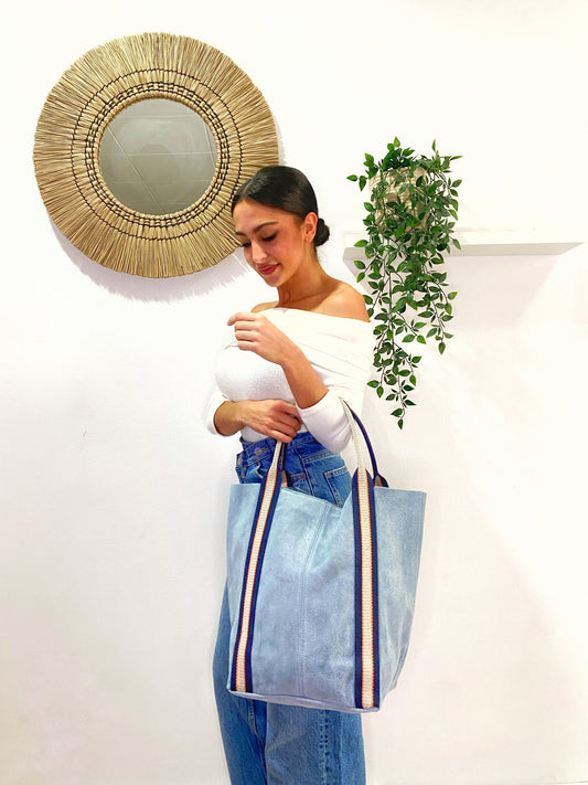 BOLSO PIEL VUELTA MOTION AZUL